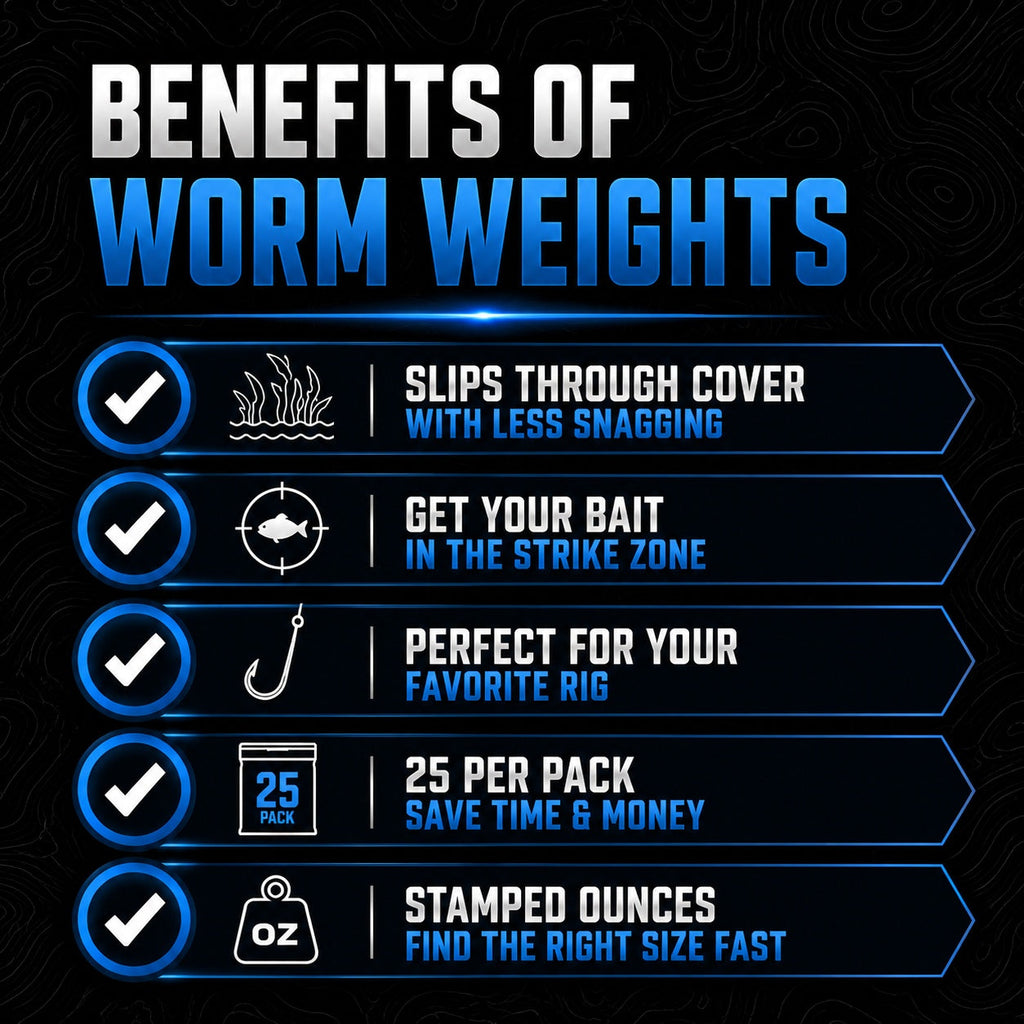 Reaction Tackle Lead Worm Weights (25 pack)