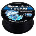 Reaction Tackle X8 Braided Fishing Line - NO FADE Black 8 Strand