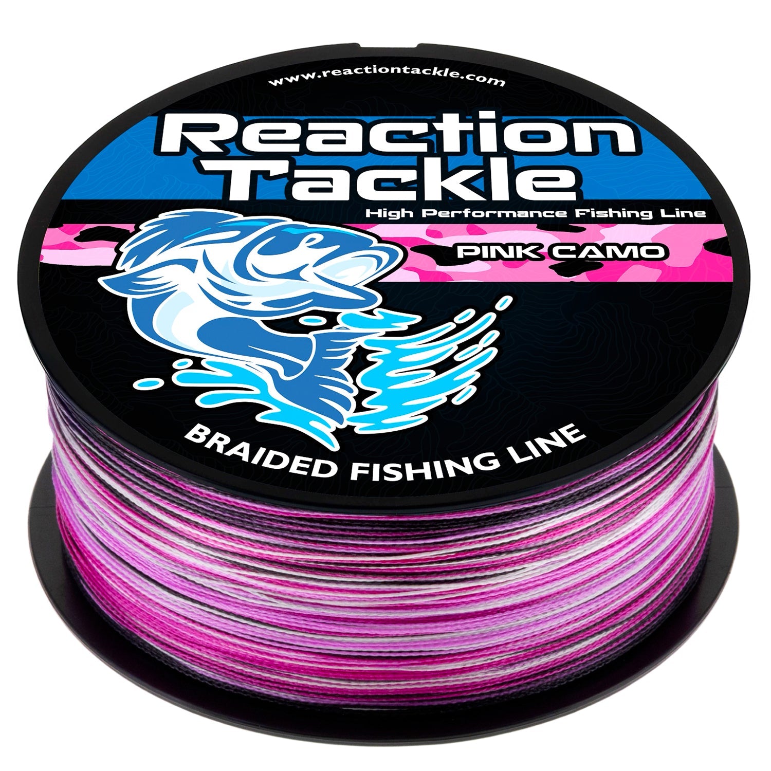 Reaction Tackle Braided Fishing Line - Pink Camo