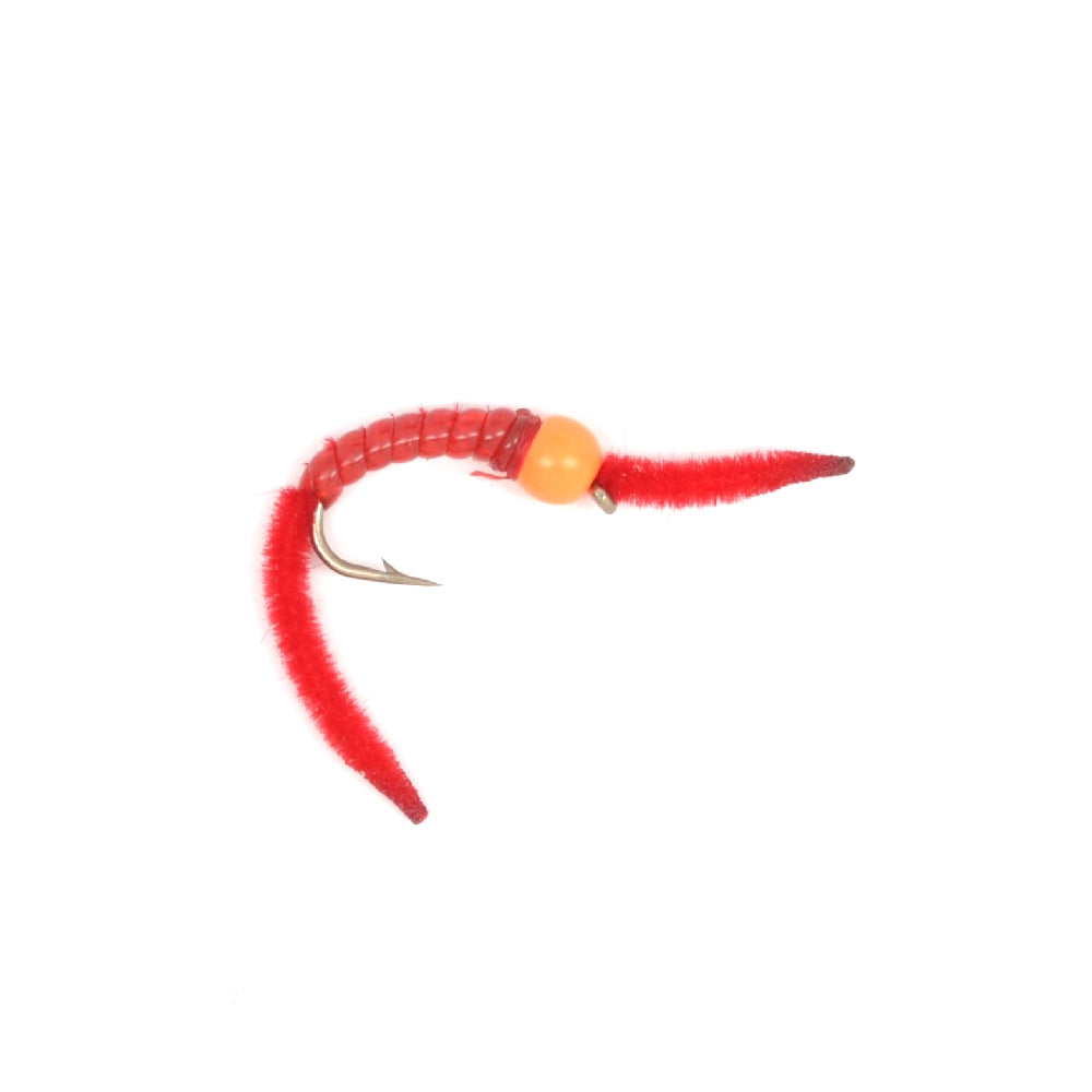 3 Pack Orange Bead San Juan Power Worm Wet Flies Hook Size 10