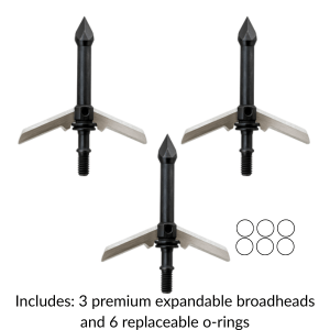 2 Blade Expandable Mechanical Broadhead | 2.25 Inch Cutting Diameter |TOTA | 125 grain