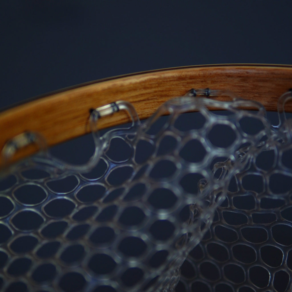 Big Dipper 24"x17" - Rainbow Trout Engraved - Natural Fly Fishing Traditional Landing Net - Handcrafted & Made in USA