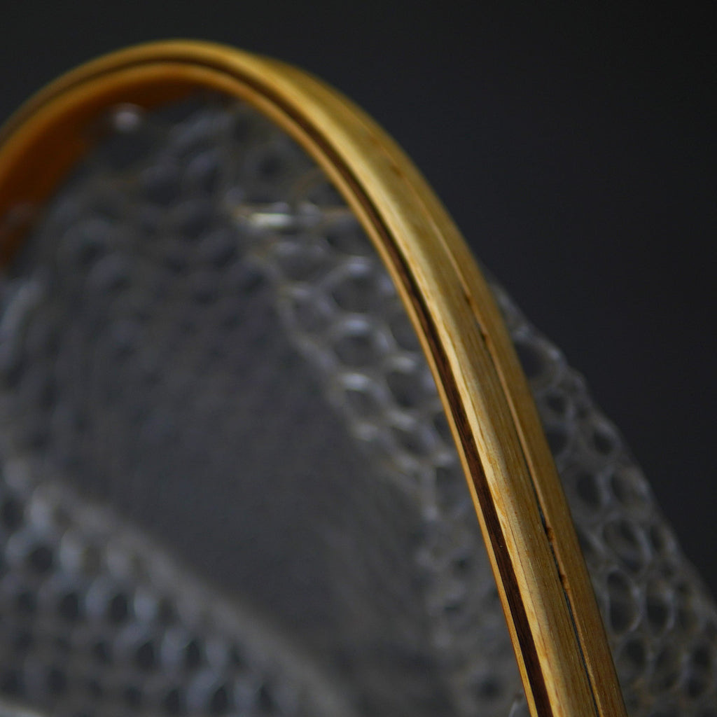 Little Dipper 12"x8" - Brown Trout Engraved - Natural Fly Fishing Traditional Landing Net - Handcrafted & Made in USA
