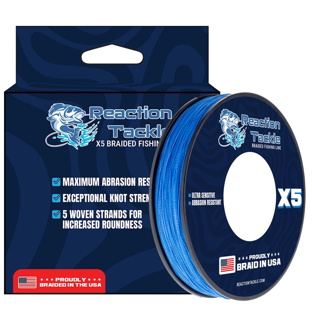 Reaction Tackle BRAIDED IN THE USA Fishing Line- X5