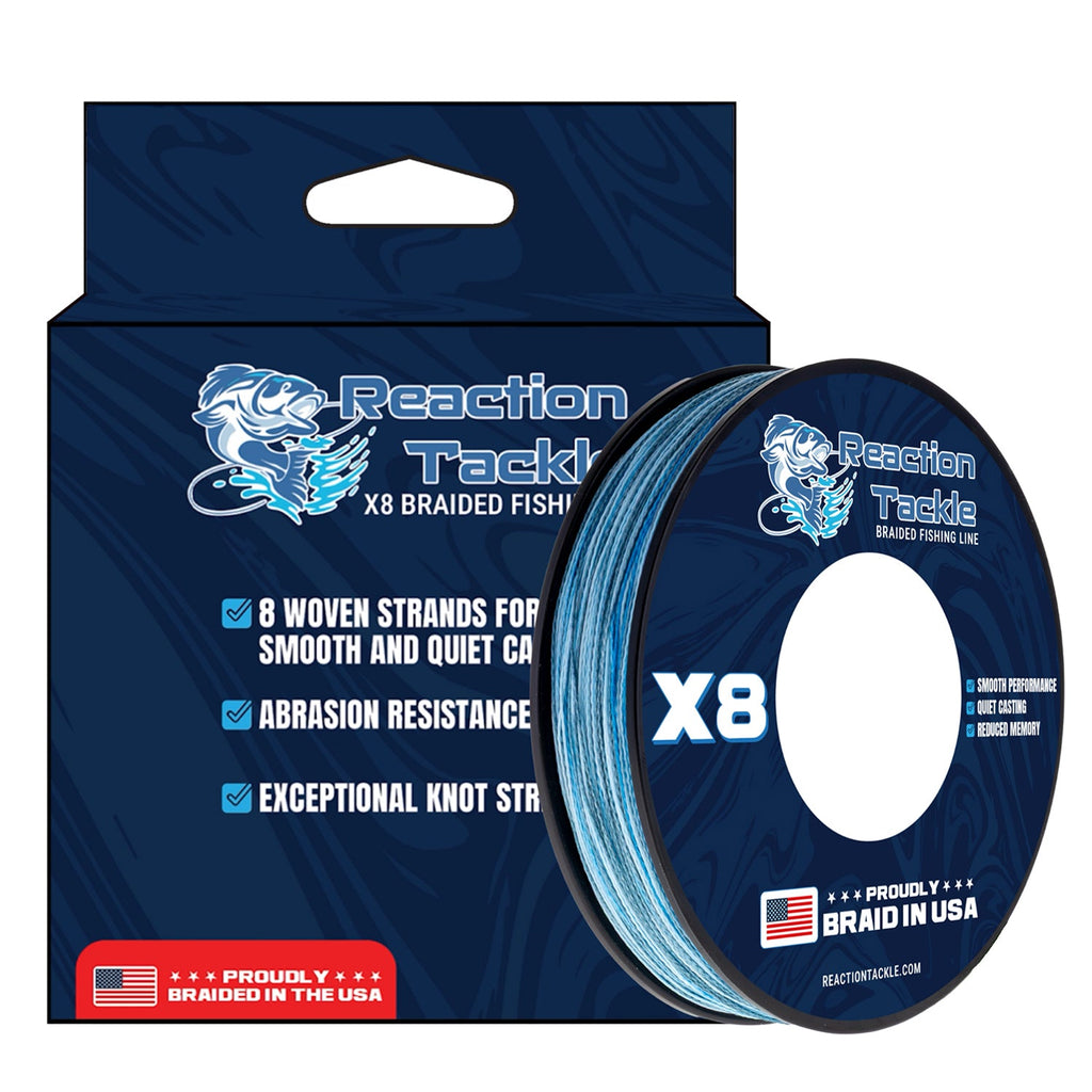 Reaction Tackle BRAIDED IN THE USA Fishing Line- X8