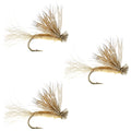 3 Pack Barbless Tan X Caddis Emerging Caddis Adult Fly - Size 18