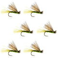 Barbless Olive X Caddis Emerging Caddis Adult Fly - 6 Flies Size 16